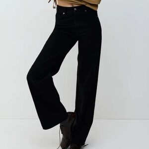 Black High Rise Wide Leg Jeans